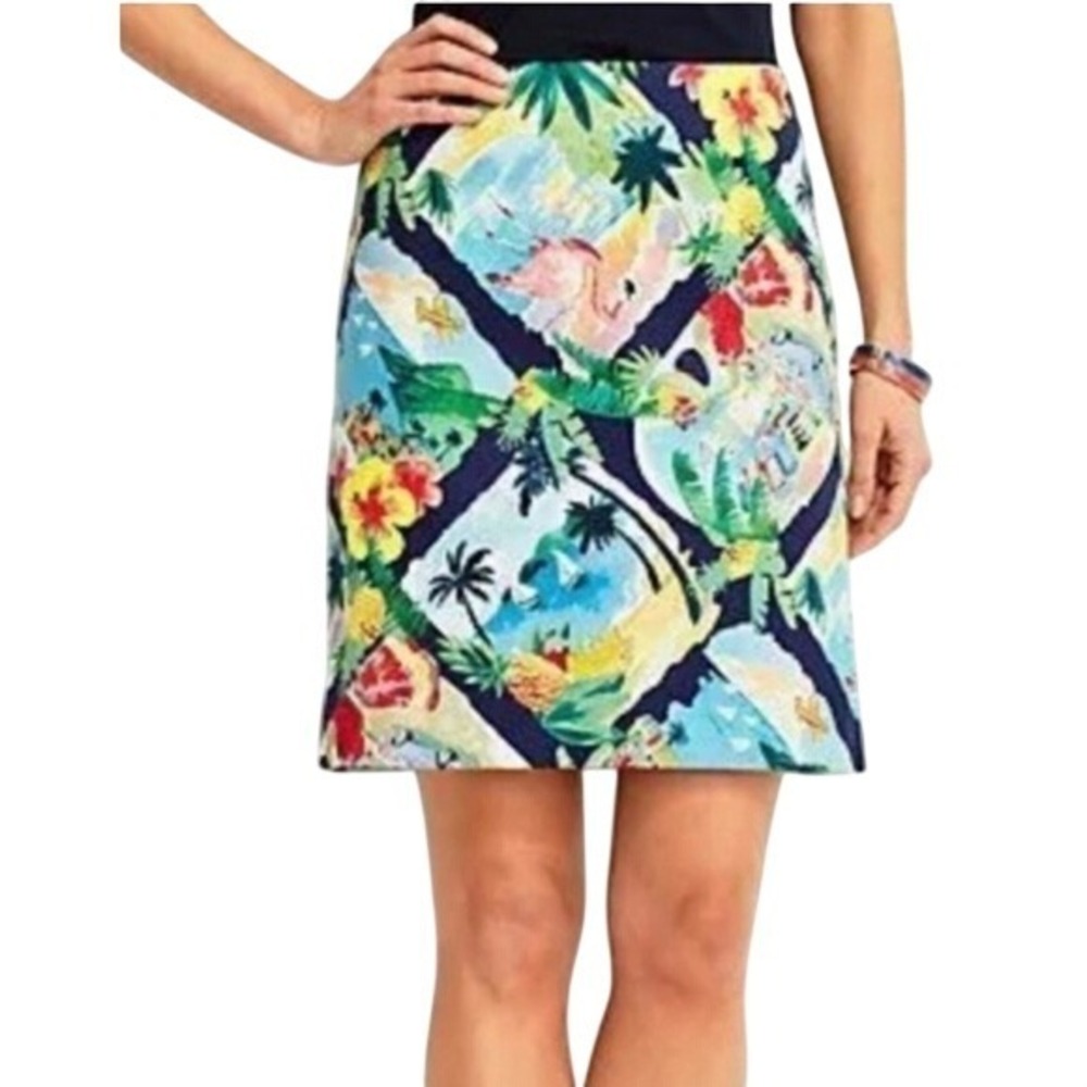 Talbots Tropical Tourist Lined Skirt Women's 16 Petite